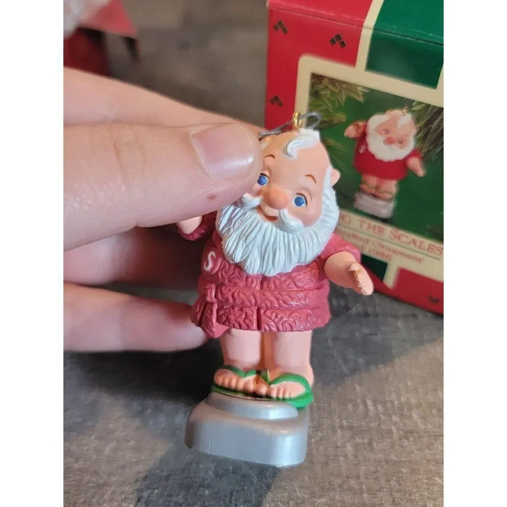 Hallmark tipping‎ the scales 1986 ornament Xmas Decor Santa